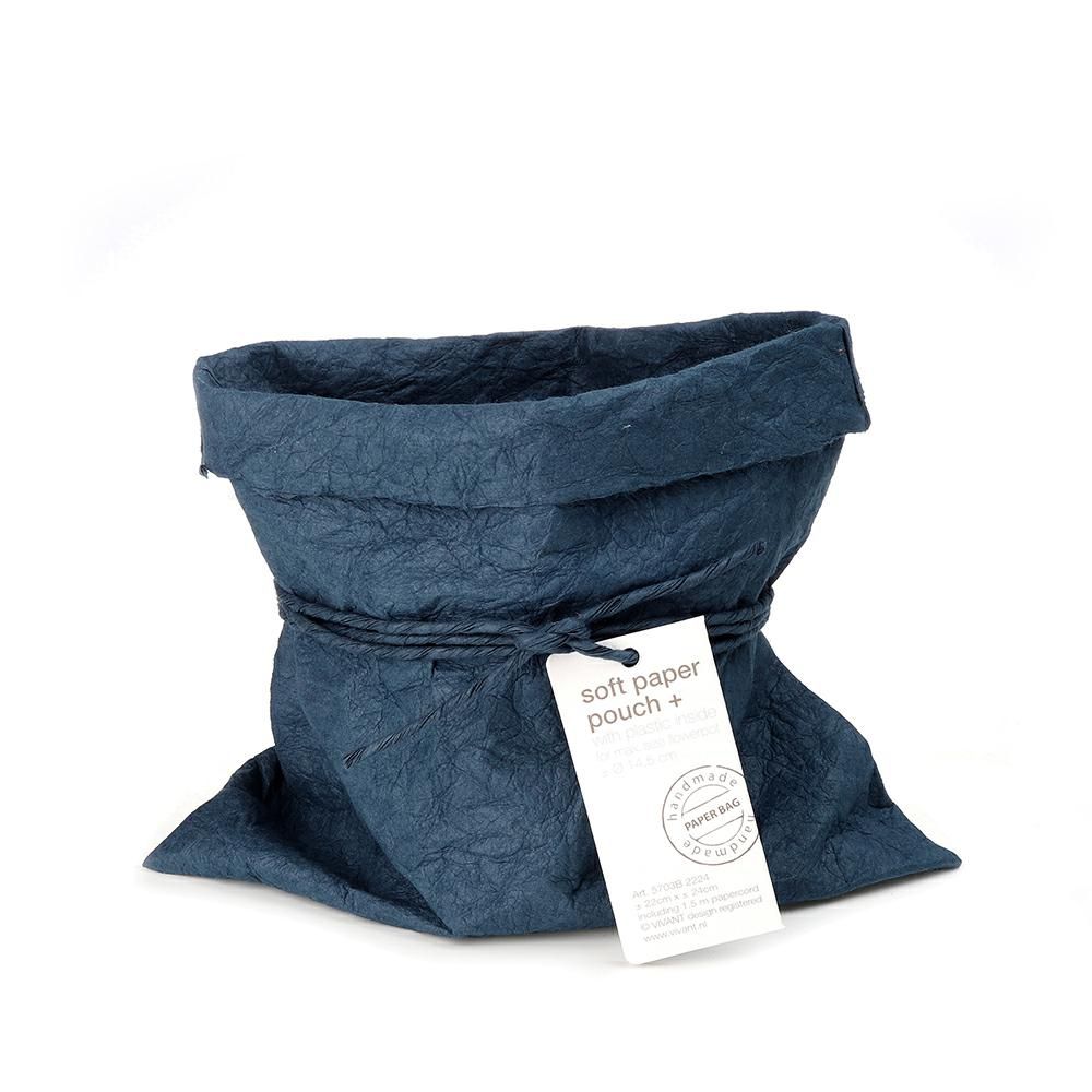 SET 5 SACCHETTI CARTA WATERPROOF-SOFT PAPER-22X24 BLU