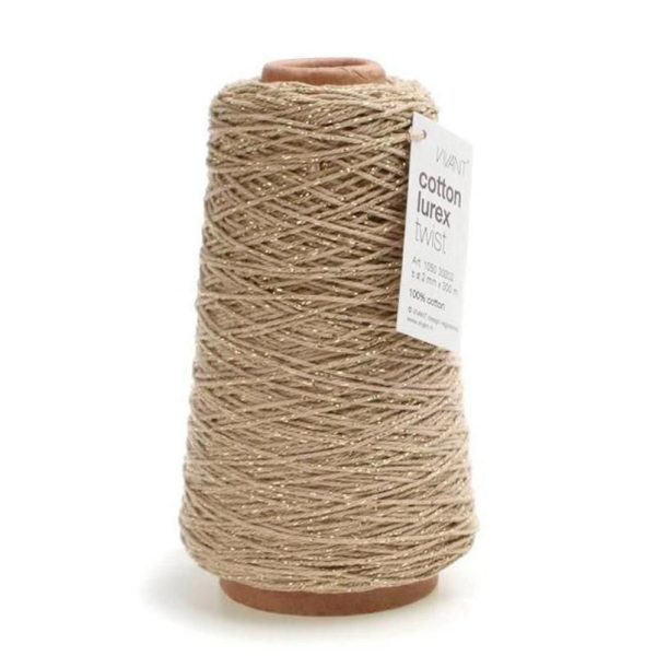 CORDINO COTONE LUREX 2MM 300MT. NATURALE/ORO CORDINO COTONE LUREX 2MM 300MT. NATURALE/ORO