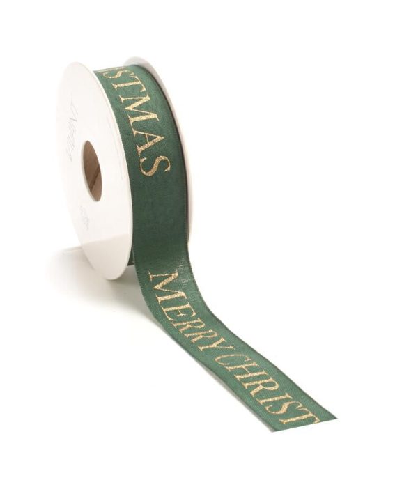NASTRO 25MM 15MT -MERRY CHRISTMAS- VERDE/ORO NASTRO 25MM 15MT -MERRY CHRISTMAS- VERDE/ORO