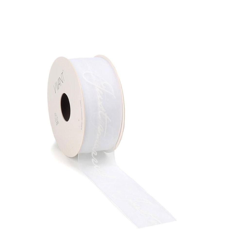 NASTRO TESSUTO 38MM 15MT -JUST MARRIED- BIANCO