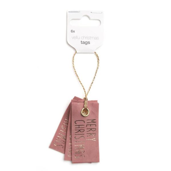 SET 6 TARGHETTE -MERRY CHRISTMAS- ROSA/ORO SET 6 TARGHETTE -MERRY CHRISTMAS- ROSA/ORO
