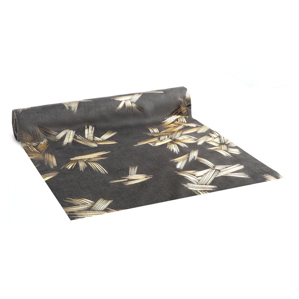 RUNNER VELLUTO PENNELLATE 280MM 2,5MT -FESTIVA- GRIGIO/ORO RUNNER VELLUTO PENNELLATE 280MM 2,5MT -FESTIVA- GRIGIO/ORO