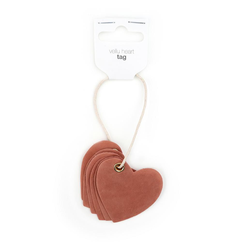 SET 6 TARGHETTE VELLUTO-VELLU HEART- 6,5X6,5 CM CIPRIA