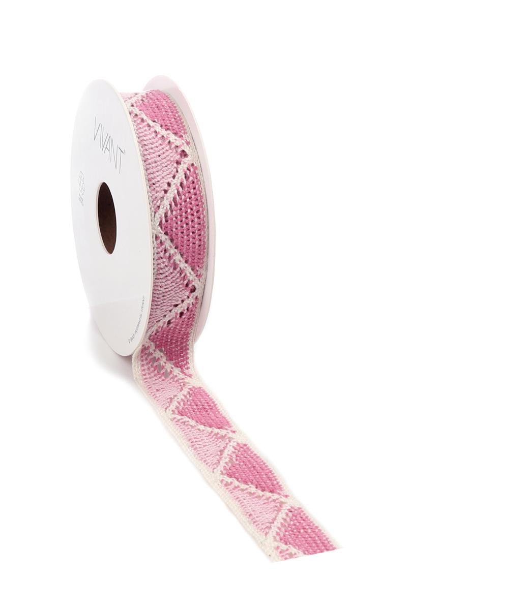 NASTRO TESSUTO 22MM 5MT-VANNA- ROSA/BIANCO