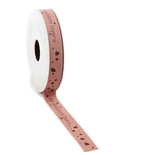 NASTRO TESSUTO 15MM 5MT-VELLU CHOCOLATE- ROSA/MARRONE NASTRO TESSUTO 15MM 5MT-VELLU CHOCOLATE- ROSA/MARRONE