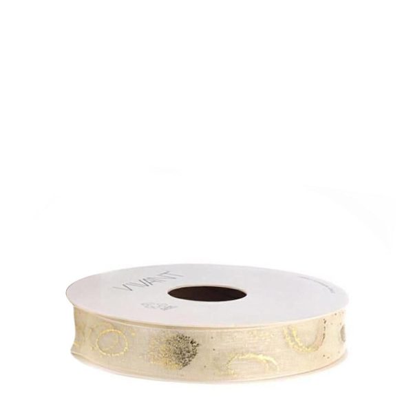 NASTRO TESSUTO 25MM 15MT -PASHELLE- AVORIO/ORO NASTRO TESSUTO 25MM 15MT -PASHELLE- AVORIO/ORO