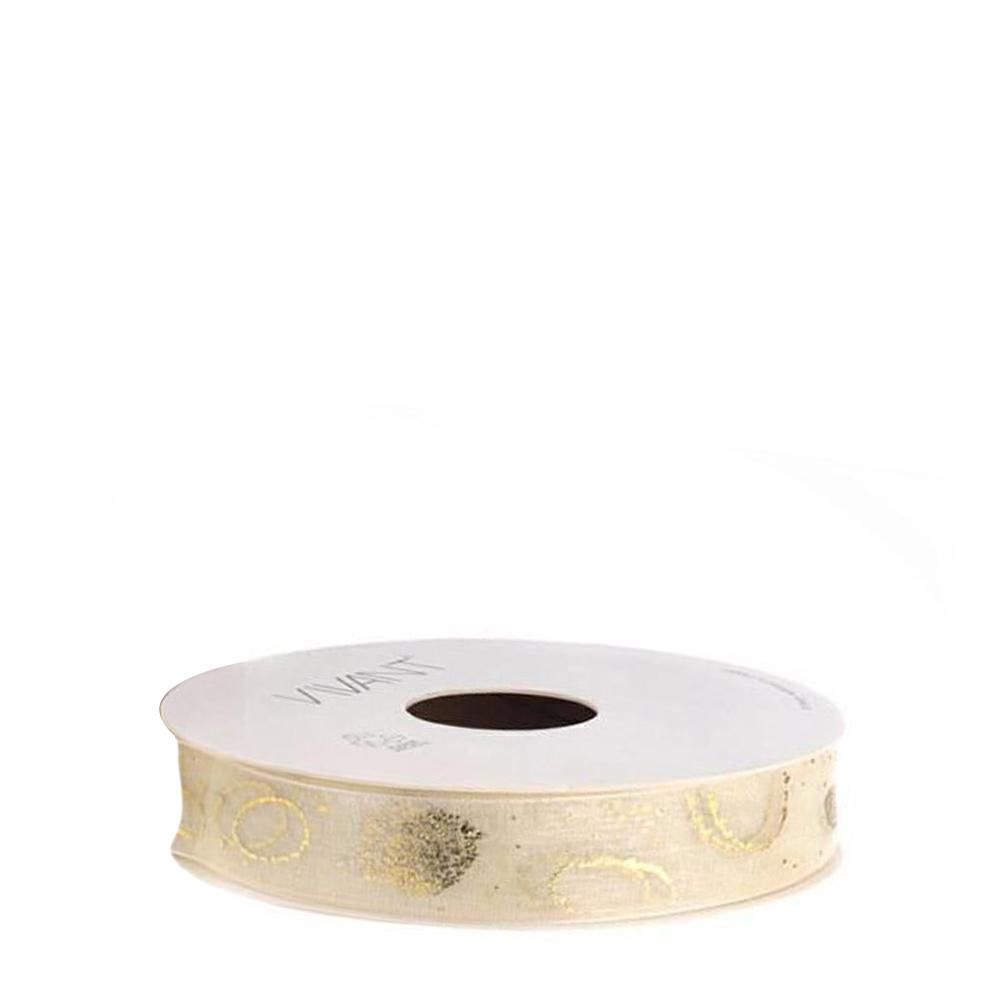NASTRO TESSUTO 25MM 15MT -PASHELLE- AVORIO/ORO