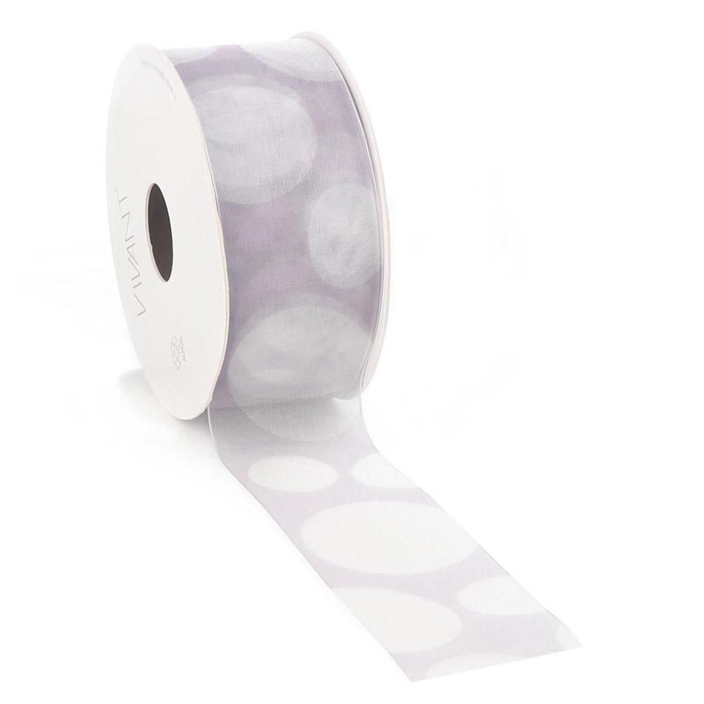 NASTRO TESSUTO POIS 40MM 15MT -CLIO- GLICINE/BIANCO