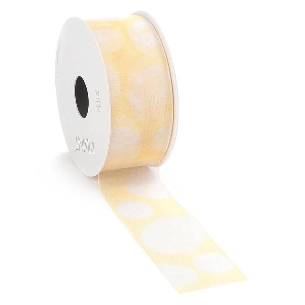 NASTRO TESSUTO POIS 40MM 15MT -CLIO- GIALLO/BIANCO