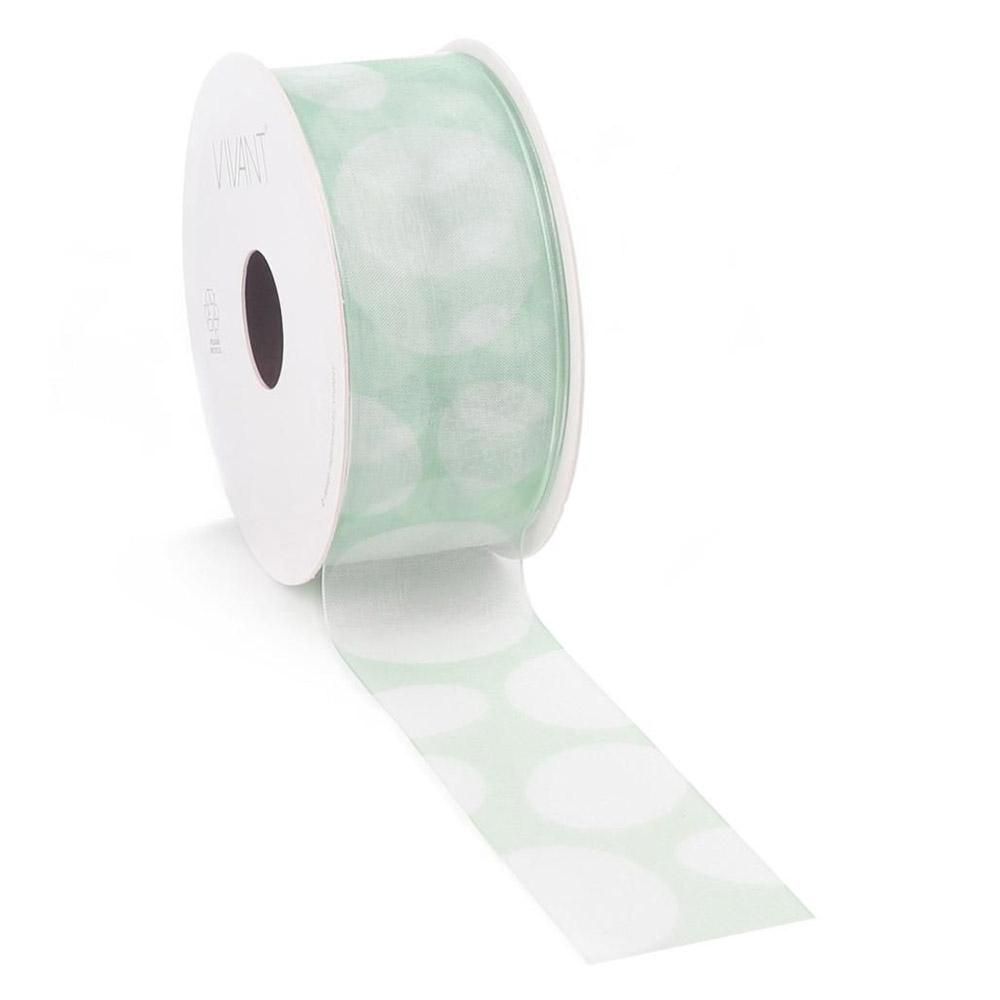 NASTRO TESSUTO POIS 40MM 15MT -CLIO- VERDE/BIANCO