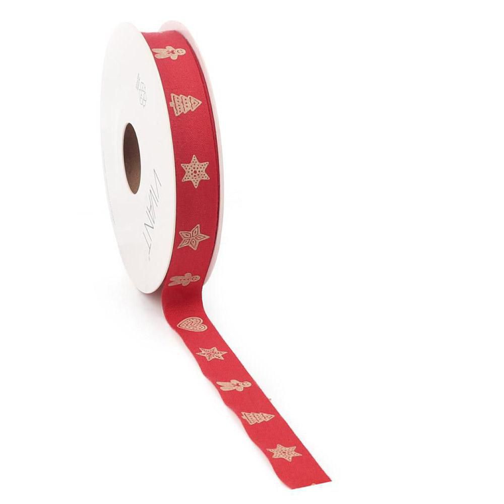 NASTRO 15MM 15MT -GINGERBREAD- ROSSO/NATURALE