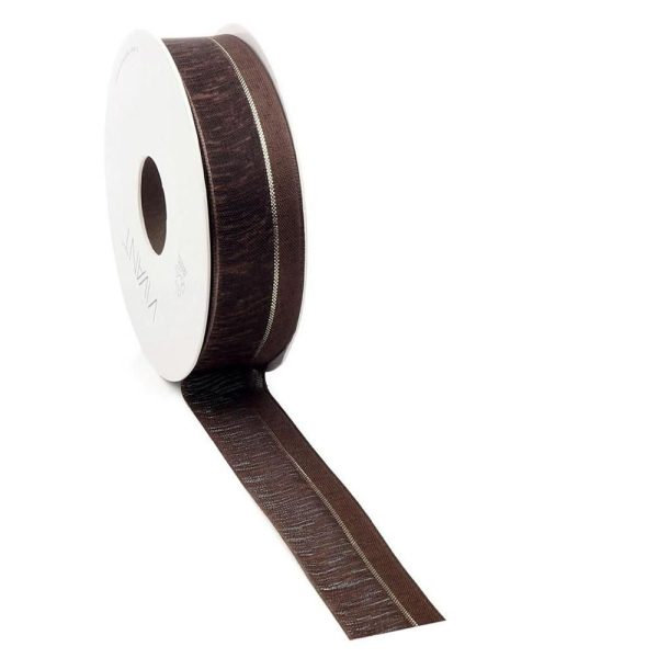 NASTRO 25MM 15MT -LINEZ- MARRONE/ORO NASTRO 25MM 15MT -LINEZ- MARRONE/ORO