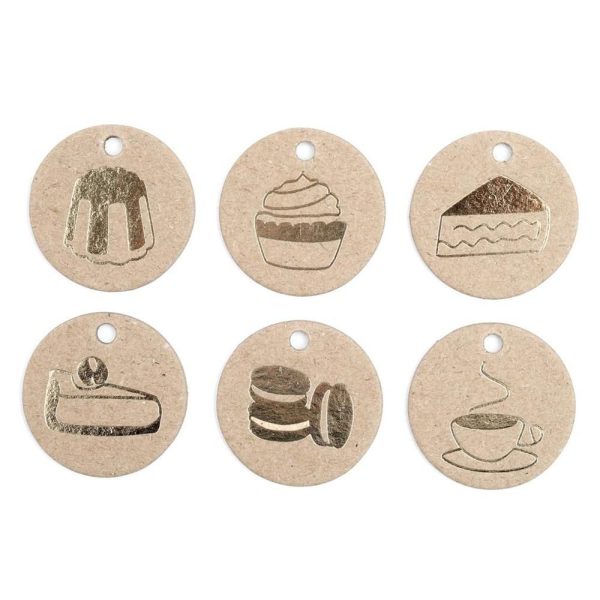 SET 96 TAGS TESSUTO D.3,5 CM -TREATS- TORTORA/MARRONE SET 96 TAGS TESSUTO D.3,5 CM -TREATS- TORTORA/MARRONE
