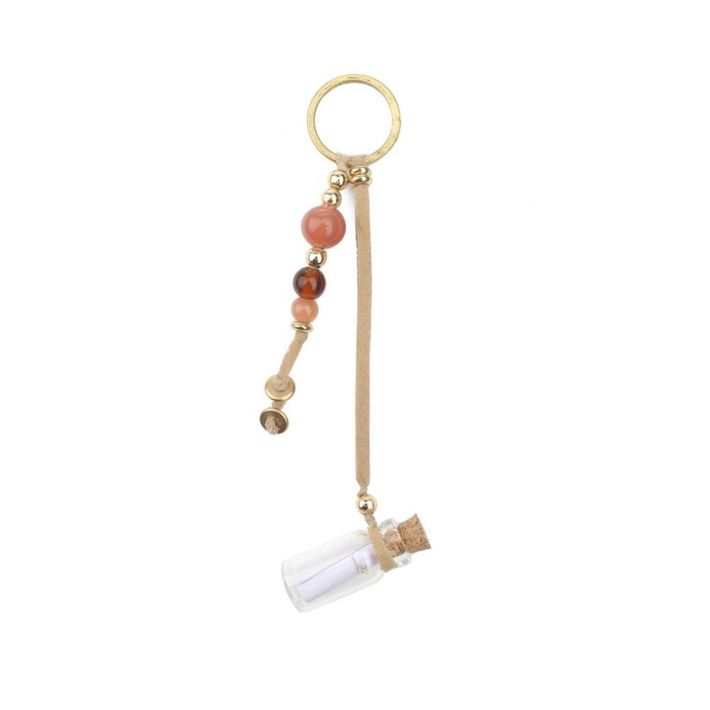 DECORO BOTTIGLIA D/APPENDERE 21X2,5 CM -WISH BOTTLE- NATURALE