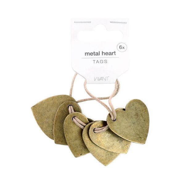 SET 6 TARGHETTE METALLO-HEART- OTTONE SET 6 TARGHETTE METALLO-HEART- OTTONE