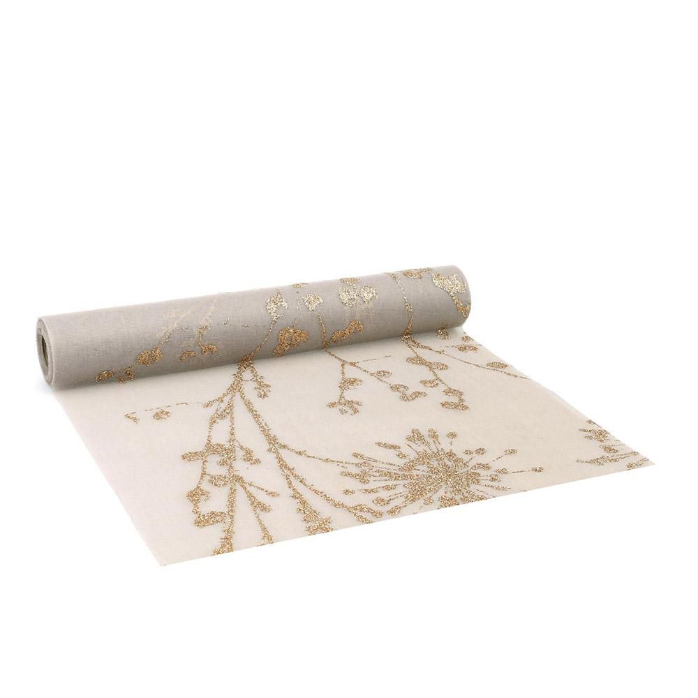 RUNNER TESSUTO 280MM 3MT -FROZEE- GHIACCIO/ORO RUNNER TESSUTO 280MM 3MT -FROZEE- GHIACCIO/ORO