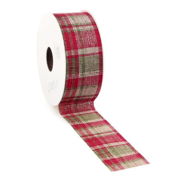 NASTRO 40MM 20MT -CHECK- ROSSO/BEIGE/VERDE NASTRO 40MM 20MT -CHECK- ROSSO/BEIGE/VERDE