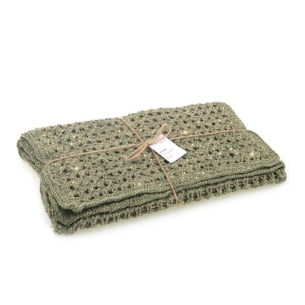 RUNNER COTONE C/LUREX 128CM 36 CM -CROCHEL- VERDE/ORO RUNNER COTONE C/LUREX 128CM 36 CM -CROCHEL- VERDE/ORO