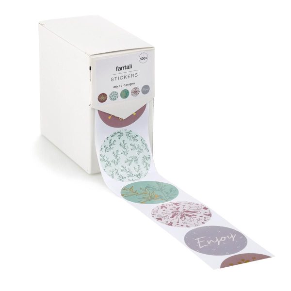 BOLLINI ADESIVI D.4 CM PZ.500 -FANTALI- ASSORTITI