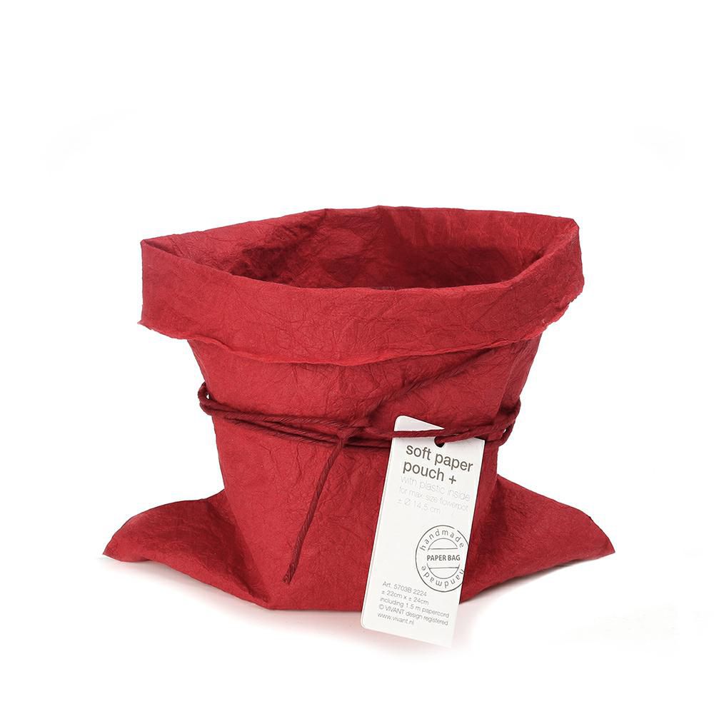 SET 5 SACCHETTI CARTA WATERPROOF-SOFT PAPER-22X24 ROSSO