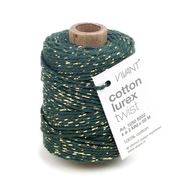 CORDINO COTONE LUREX 2MM 50MT. VERDE/ORO