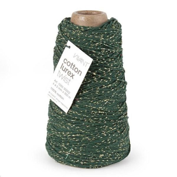 CORDINO COTONE LUREX 2MM 300MT. VERDE/ORO CORDINO COTONE LUREX 2MM 300MT. VERDE/ORO