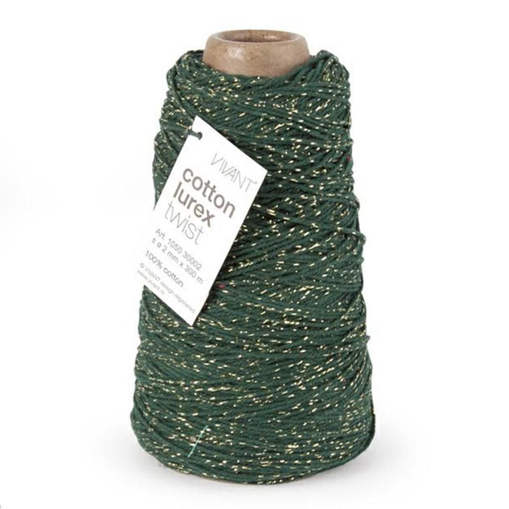 CORDINO COTONE LUREX 2MM 300MT. VERDE/ORO