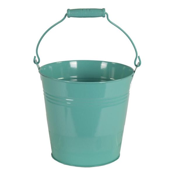 SECCHIELLO LATTA C/MANICO LEGNO D.13 CM H.12 CM PETROLIO SECCHIELLO LATTA C/MANICO LEGNO D.13 CM H.12 CM PETROLIO