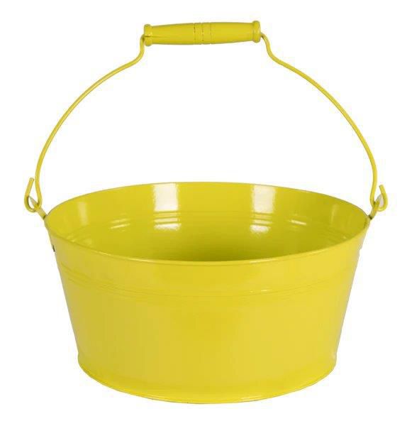 SECCHIELLO LATTA C/MANICO LEGNO D.20 CM H.10 CM GIALLO SECCHIELLO LATTA C/MANICO LEGNO D.20 CM H.10 CM GIALLO