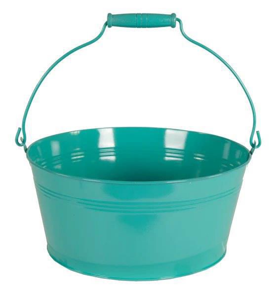 SECCHIELLO LATTA C/MANICO LEGNO D.20 CM H.10 CM PETROLIO SECCHIELLO LATTA C/MANICO LEGNO D.20 CM H.10 CM PETROLIO