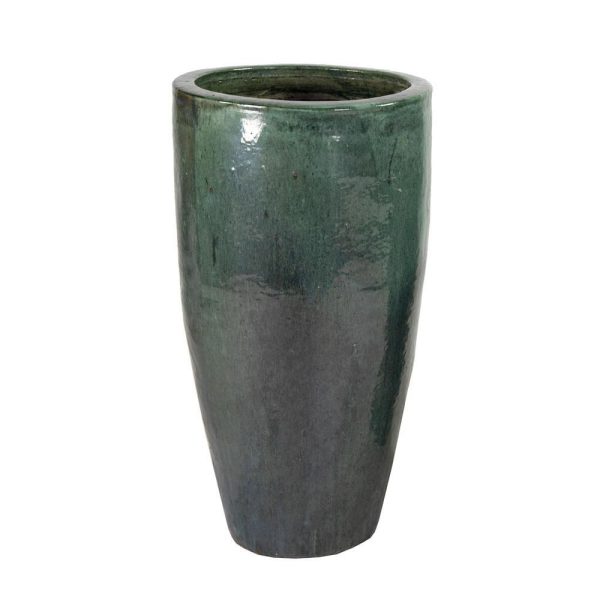 VASO CERAMICA D.46 CM H.90 CM -CONICAL- VERDE VASO CERAMICA D.46 CM H.90 CM -CONICAL- VERDE
