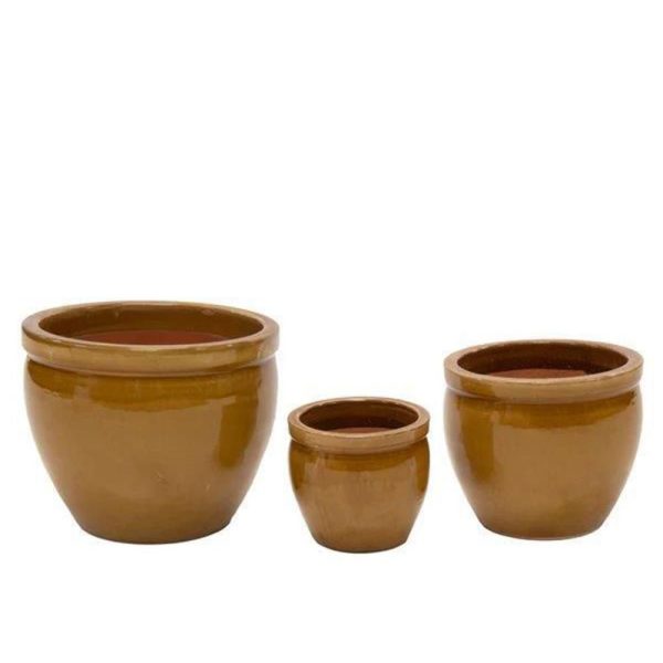 SET 3 VASI CERAMICA D.16-24-31 CM H.21-28-38 CM -DELTA- MIELE SET 3 VASI CERAMICA D.16-24-31 CM H.21-28-38 CM -DELTA- MIELE