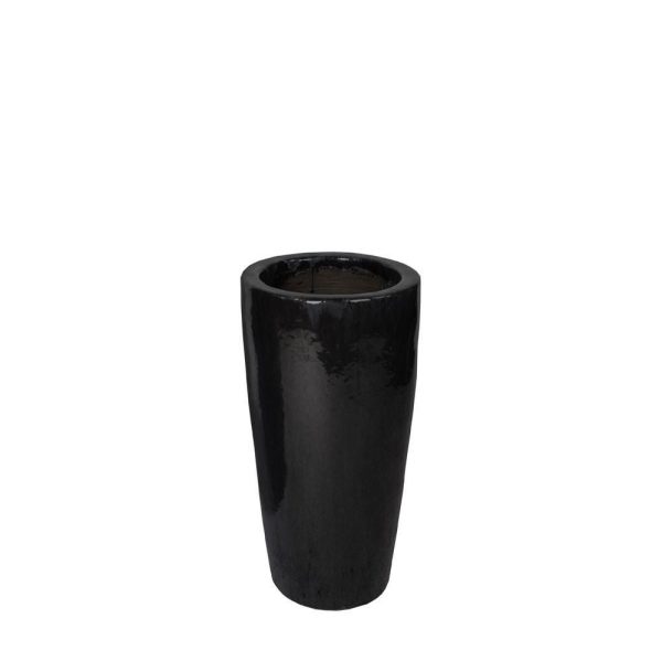 VASO CERAMICA D.30 CM H.65 CM -CONICAL- NERO LUCIDO VASO CERAMICA D.30 CM H.65 CM -CONICAL- NERO LUCIDO