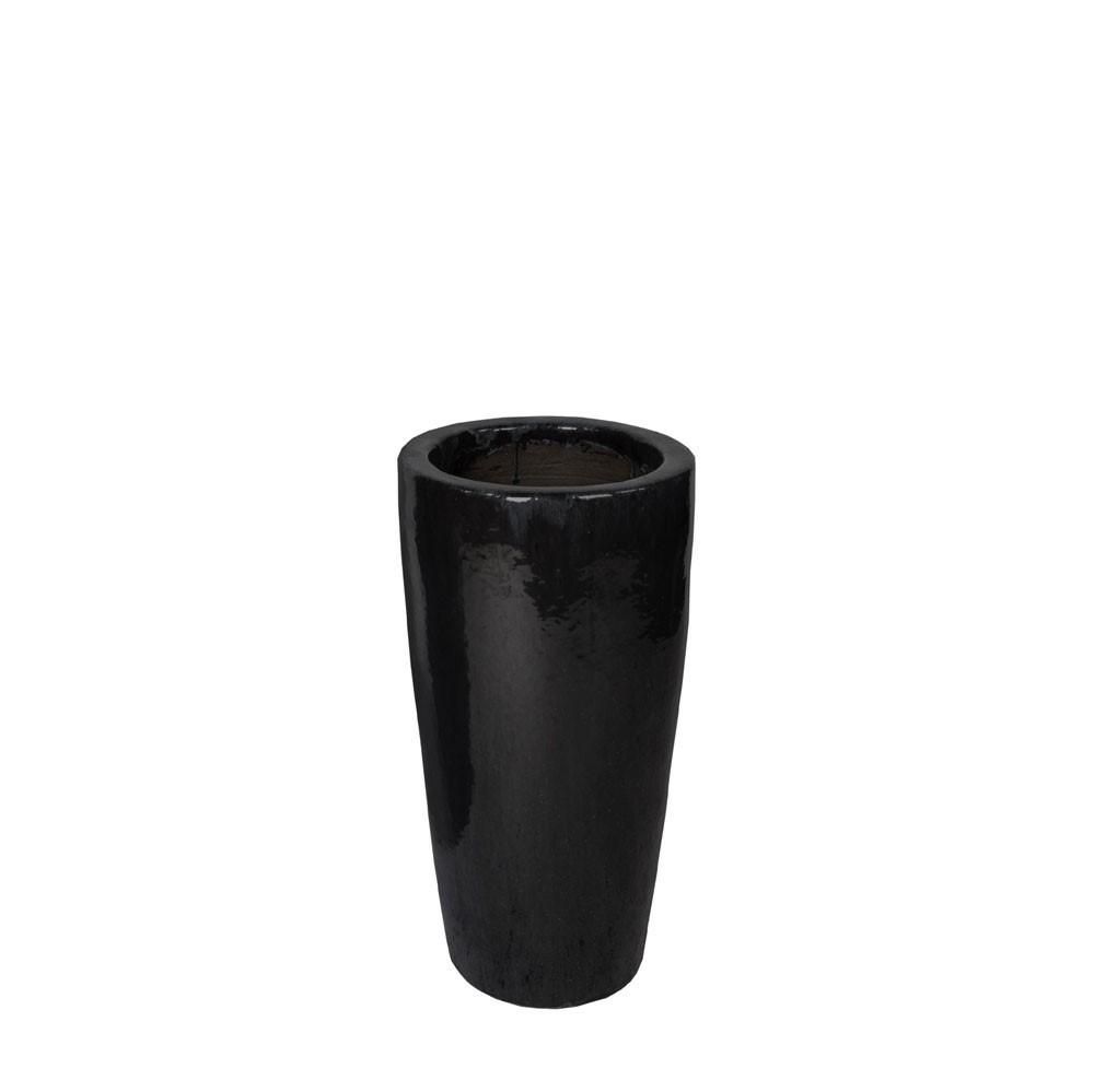 VASO CERAMICA D.30 CM H.65 CM -CONICAL- NERO LUCIDO VASO CERAMICA D.30 CM H.65 CM -CONICAL- NERO LUCIDO