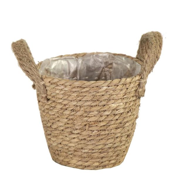 CESTO C/MANICI D.18 CM H.16 CM -ALBA- NATURALE CESTO C/MANICI D.18 CM H.16 CM -ALBA- NATURALE