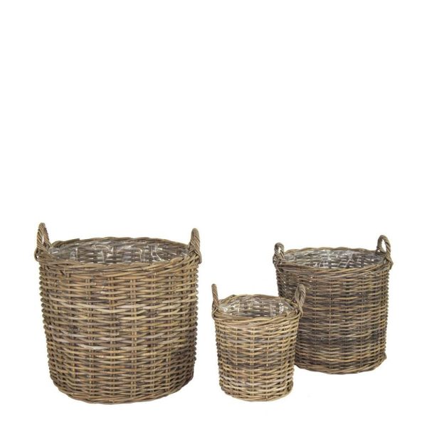 SET 3 CESTI KOBU C/MANICI D.35-50-65 CM H.35-50-55 CM NATURALE SET 3 CESTI KOBU C/MANICI D.35-50-65 CM H.35-50-55 CM NATURALE