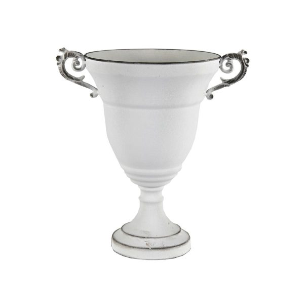 COPPA METALLO D.24,5 CMH.35,5 CM -ROMANTIC- BIANCO VINTAGE COPPA METALLO D.24,5 CMH.35,5 CM -ROMANTIC- BIANCO VINTAGE