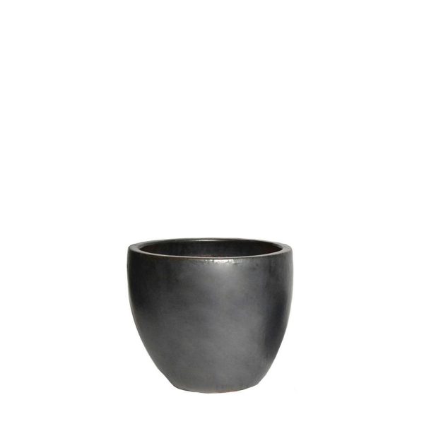 VASO CERAMICA D.22 CM H.21 CM -EGG- NERO MATT VASO CERAMICA D.22 CM H.21 CM -EGG- NERO MATT