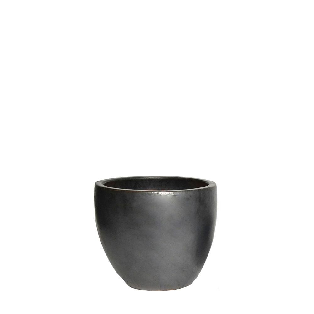 VASO CERAMICA D.22 CM H.21 CM -EGG- NERO MATT VASO CERAMICA D.22 CM H.21 CM -EGG- NERO MATT