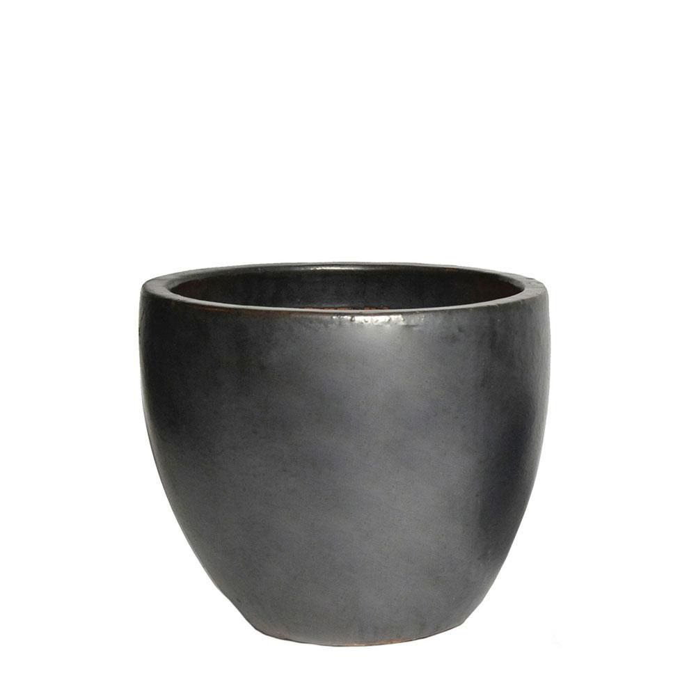 VASO CERAMICA D.30 CM H.26 CM -EGG- NERO MATT VASO CERAMICA D.30 CM H.26 CM -EGG- NERO MATT