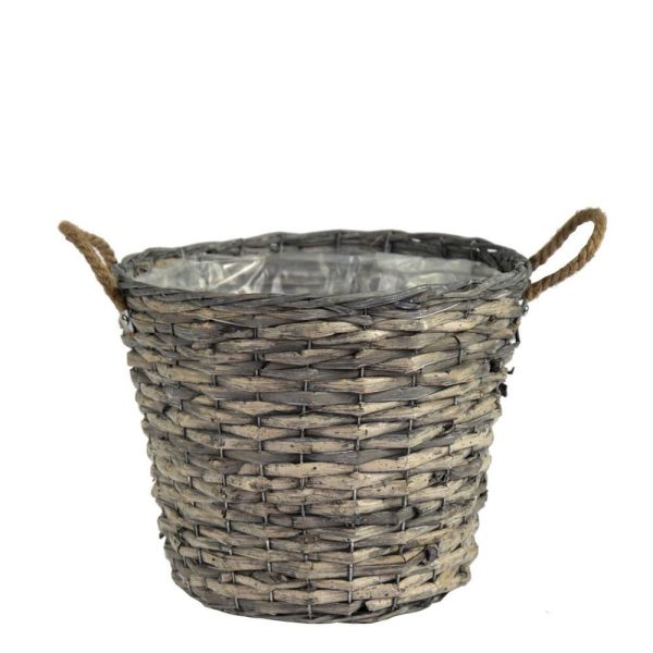 CESTO C/MANICI D.30 CM H.24 CM -BOBS- GRIGIO CESTO C/MANICI D.30 CM H.24 CM -BOBS- GRIGIO