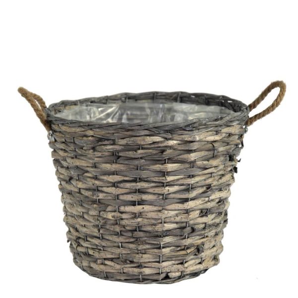 CESTO C/MANICI D.39 CM H.31 CM -BOBS- GRIGIO CESTO C/MANICI D.39 CM H.31 CM -BOBS- GRIGIO