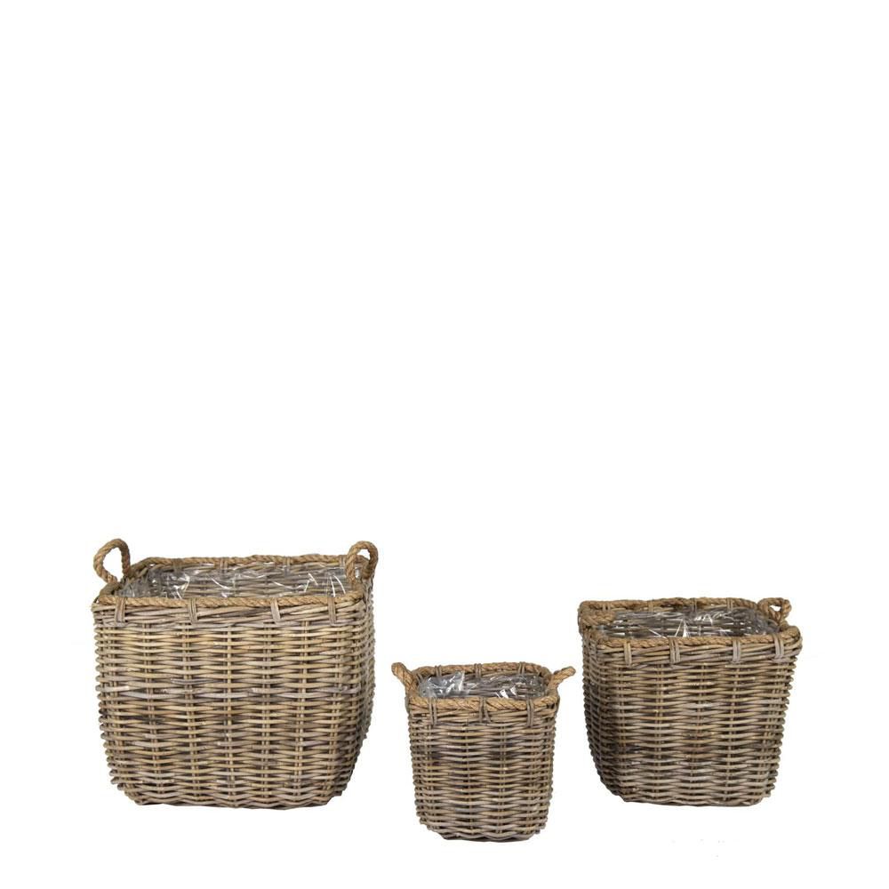 SET 3 CESTI KOBU QUADRATI 26X26-40X40 CM H.23-39 CM NATURALE SET 3 CESTI KOBU QUADRATI 26X26-40X40 CM H.23-39 CM NATURALE