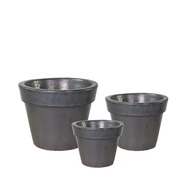 SET 3 VASI CERAMICA D.18-27-38 H.16-20-30 CM NERO MATT SET 3 VASI CERAMICA D.18-27-38 H.16-20-30 CM NERO MATT