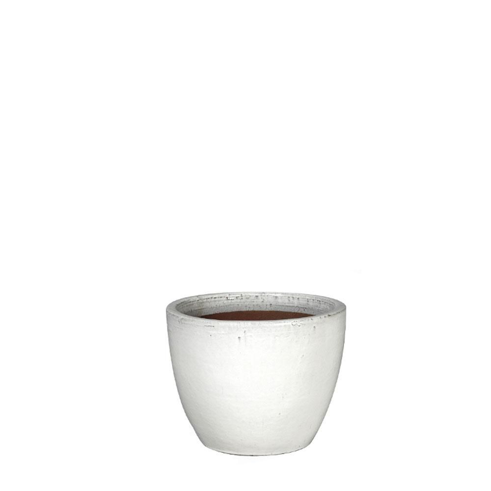 VASO CERAMICA D.22 CM H.21 CM -EGG- BIANCO