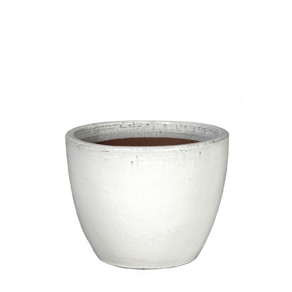 VASO CERAMICA D.30 CM H.26 CM -EGG- BIANCO