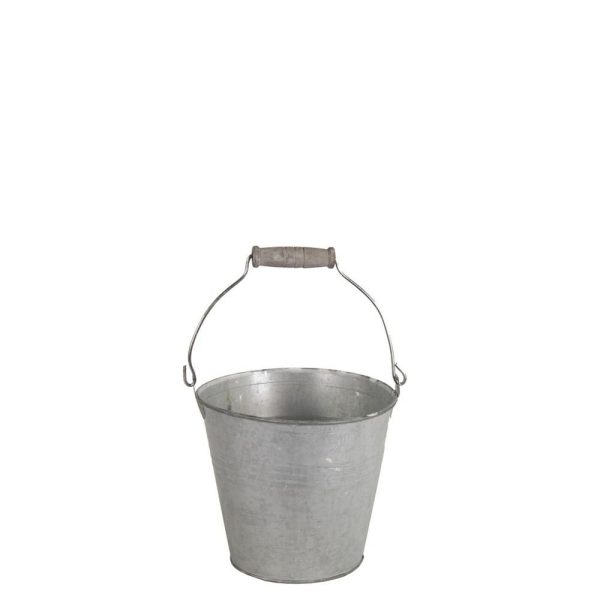 SECCHIELLO LATTA C/MANICO LEGNO D.11 CM H.11 CM GRIGIO VINTAGE SECCHIELLO LATTA C/MANICO LEGNO D.11 CM H.11 CM GRIGIO VINTAGE