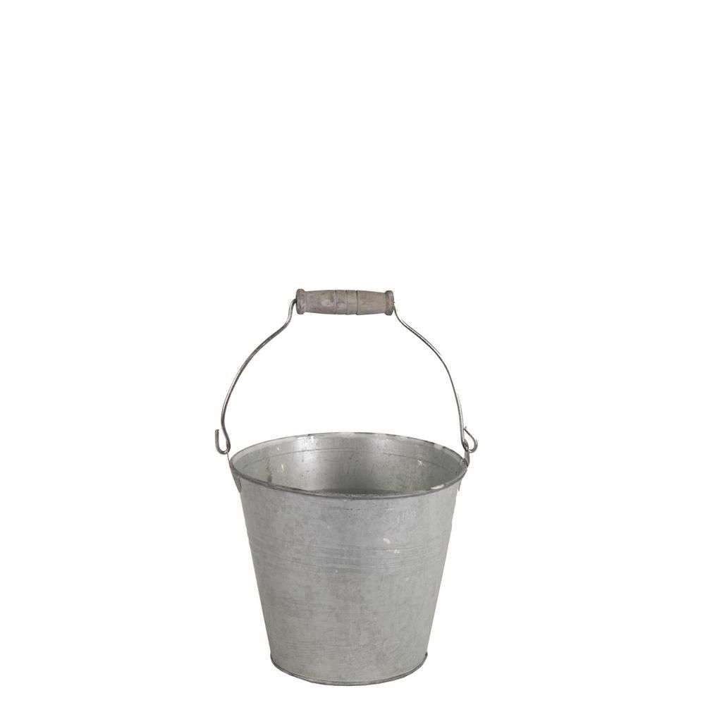 SECCHIELLO LATTA C/MANICO LEGNO D.11 CM H.11 CM GRIGIO VINTAGE SECCHIELLO LATTA C/MANICO LEGNO D.11 CM H.11 CM GRIGIO VINTAGE