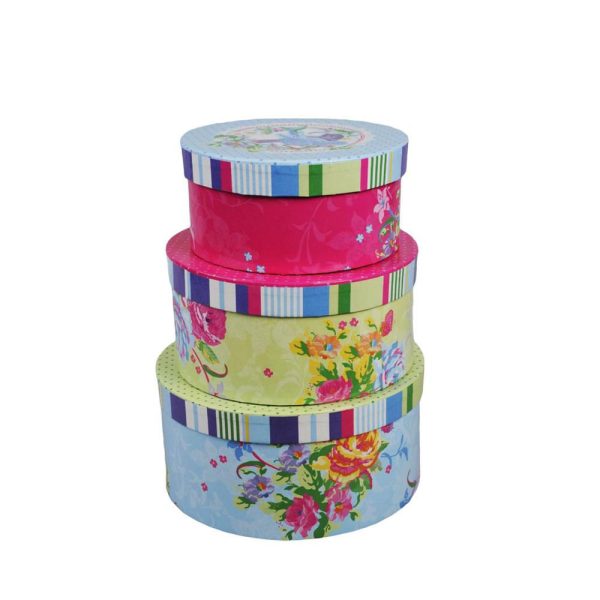 SET 3 SCATOLE CARTA FLOWERS TONDE ASS.MULTIC. SET 3 SCATOLE CARTA FLOWERS TONDE ASS.MULTIC.