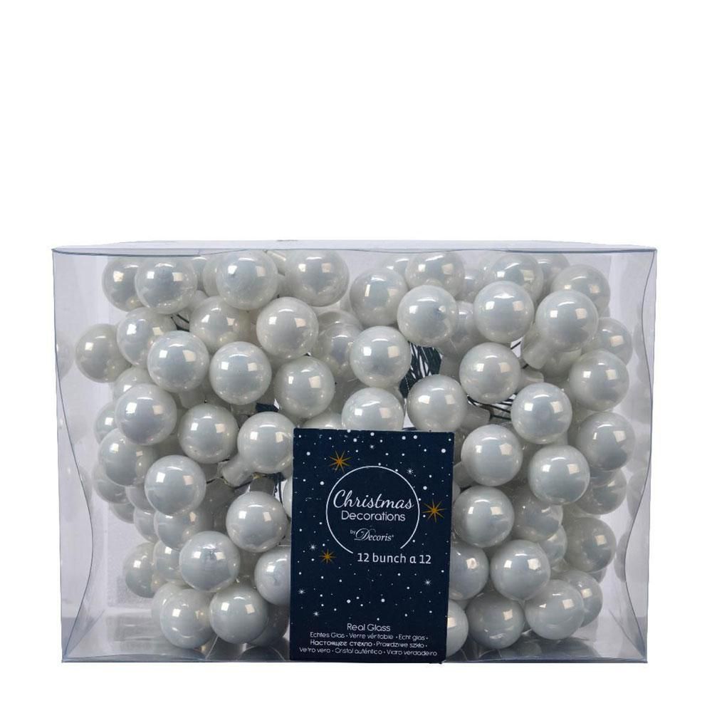 SET 144 SFERE PICK VETRO MM.20 BIANCO PERLATO